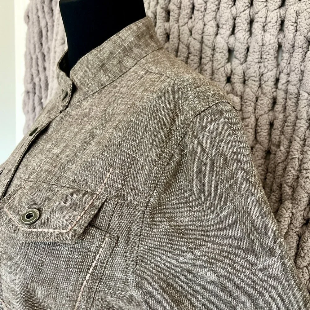Mexx Light Brown Linen Blend Utility Jacket – Size 12 - Picture 11 of 14